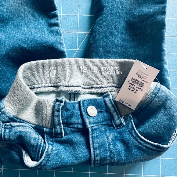 NWT Unisex Sz 12-18m Baby Gap My First Easy Slim Pull On Denim Jeans x 2 - Picture 3 of 3